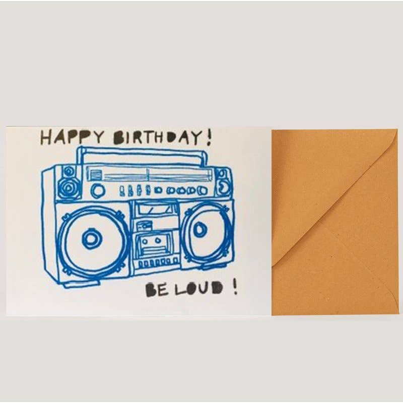 Happy Birthday Be Loud folding card
