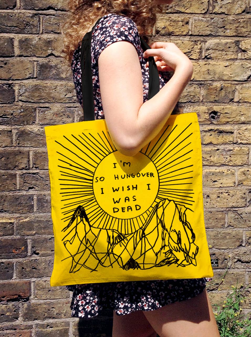 Funny Gift - So Hungover Tote Bag by David Shrigley