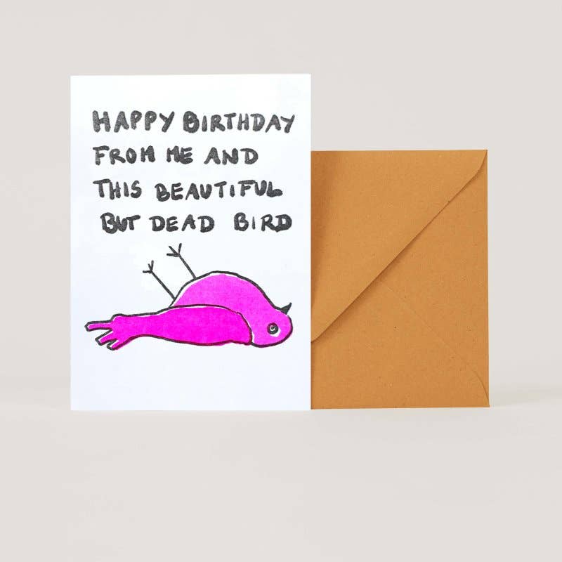 Happy Birthday Dead Bird folding card