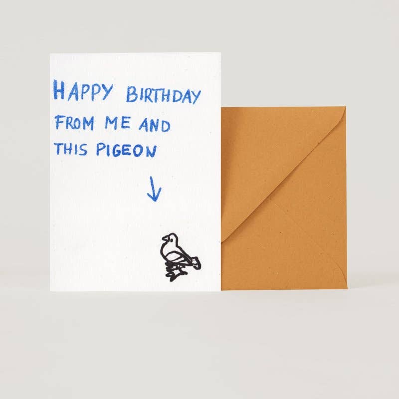 Happy Birthday Pigeon folding card