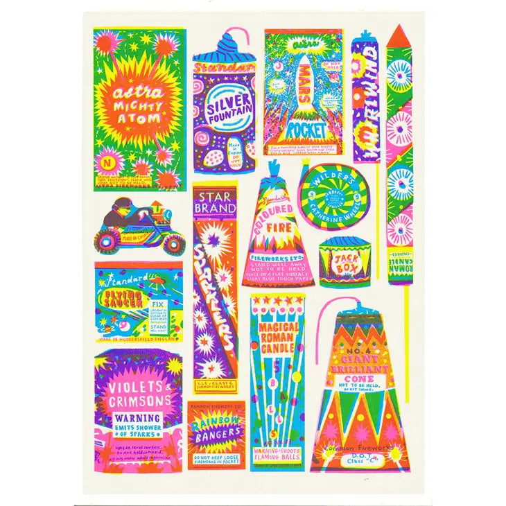 A3 Fireworks Riso Print