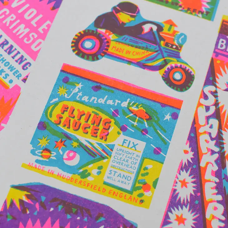 A3 Fireworks Riso Print