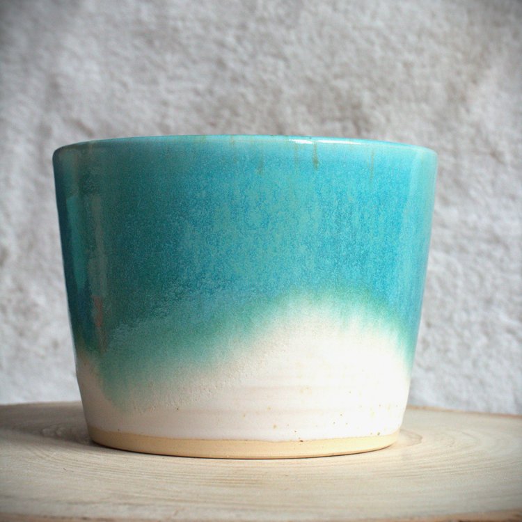 Gillybean Pottery -Herb Pot Planter in Aqua