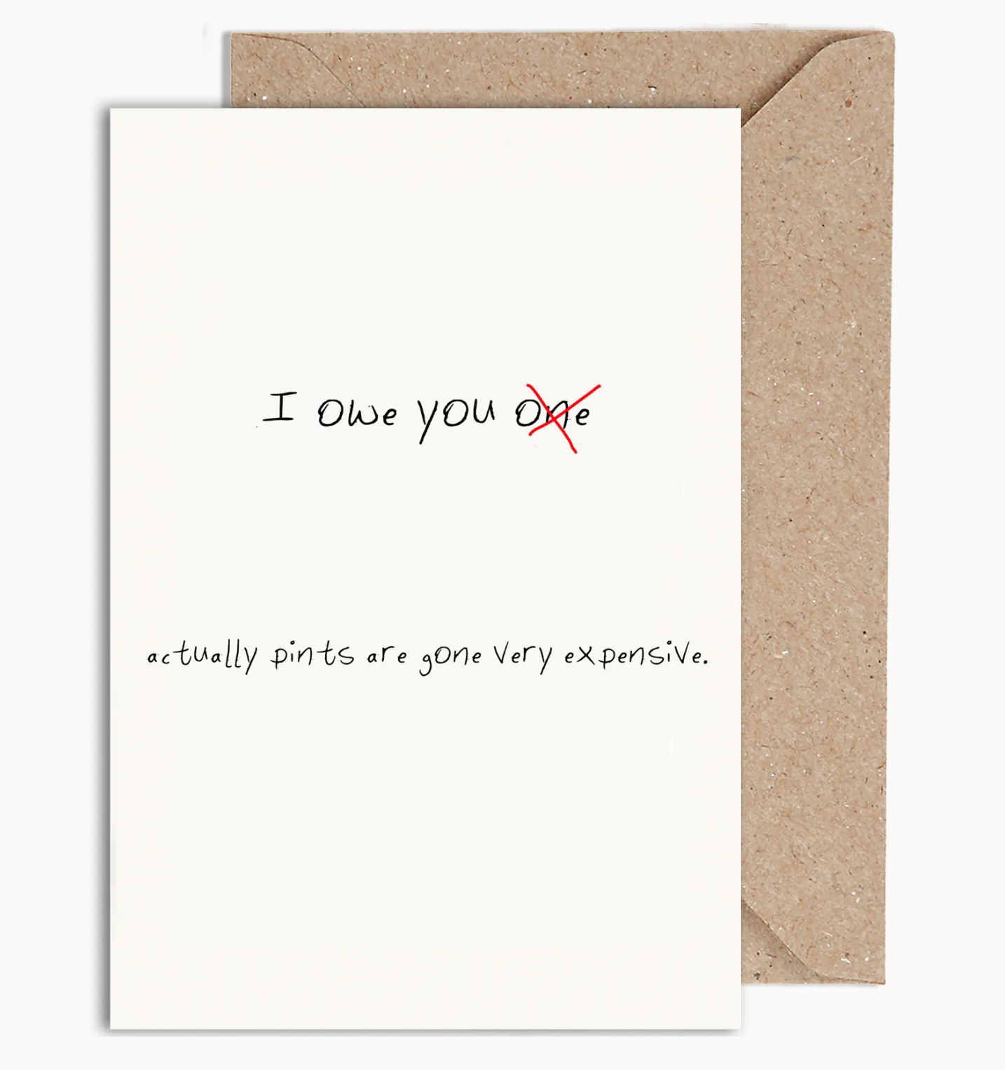 Weird Watercolours Card - "I owe you one”