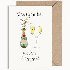 Weird Watercolours Card - "Congrats, you're engaged"
