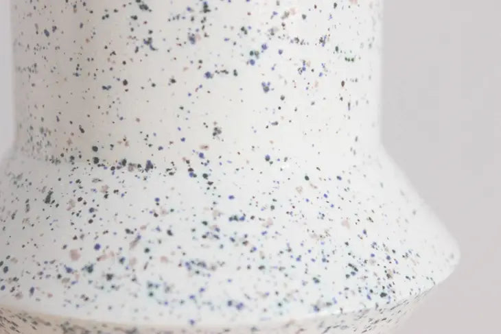 Geo Vase White Spots - Temple Ceramics