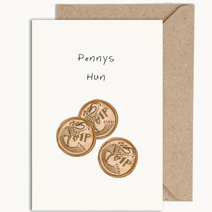 Weird Watercolours Card - "Pennys Hun"