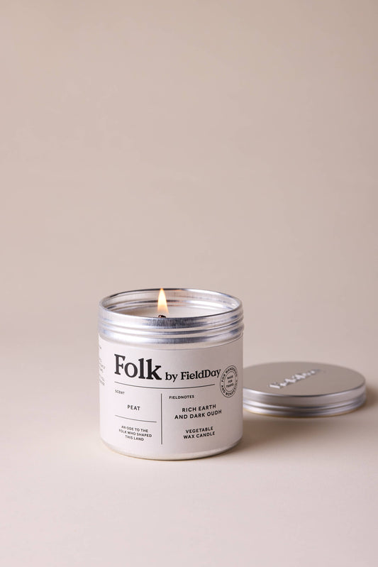 FieldDay: Peat Vegetable Wax Folk Tin Candle