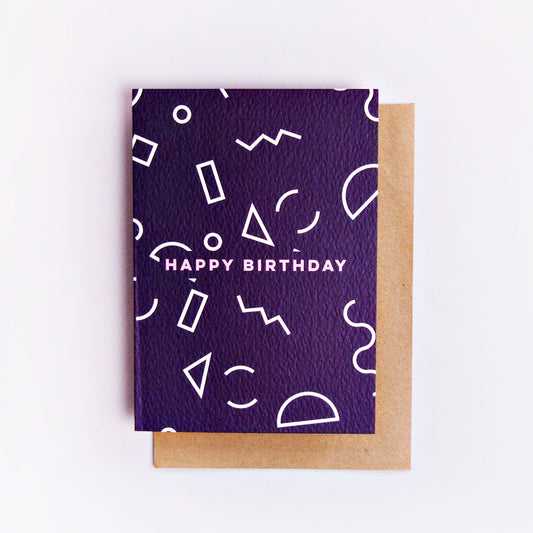 Completist: Happy Birthday Card Purple and Blue