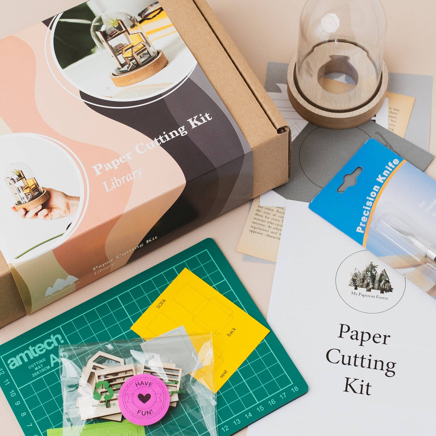 DIY library paper craft kit, adult craft kit