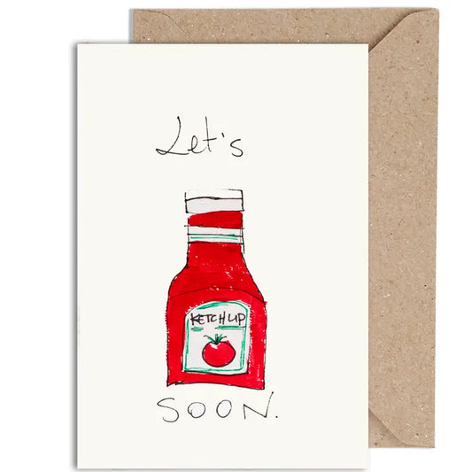 Weird Watercolours Card - Let's Ketchup Soon