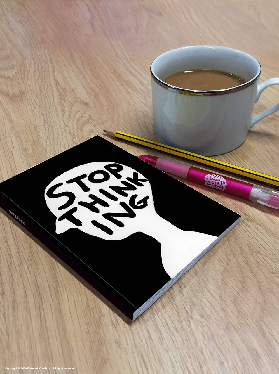 Funny Gift - David Shrigley A6 Notebook - Stop Thinking