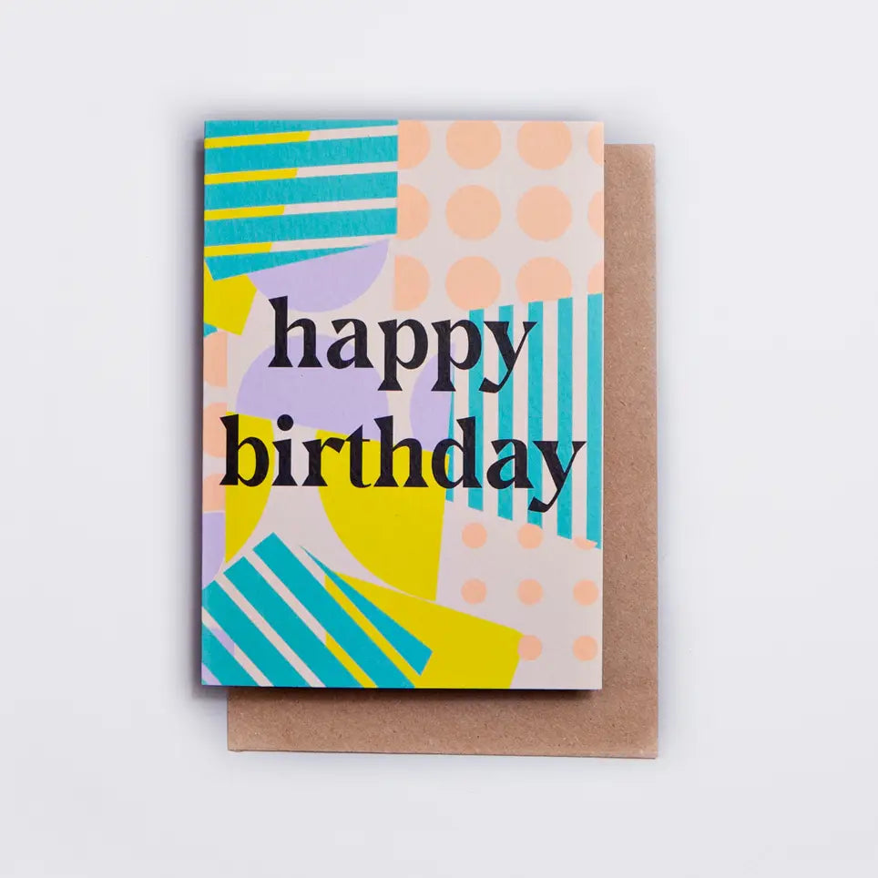 Card - Spots + Stripes ''Happy Birthday''