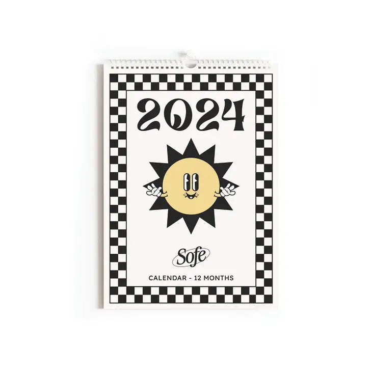 2024 Monochrome Check Calendar