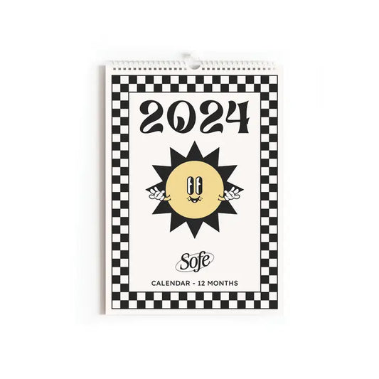 2024 Monochrome Check Calendar