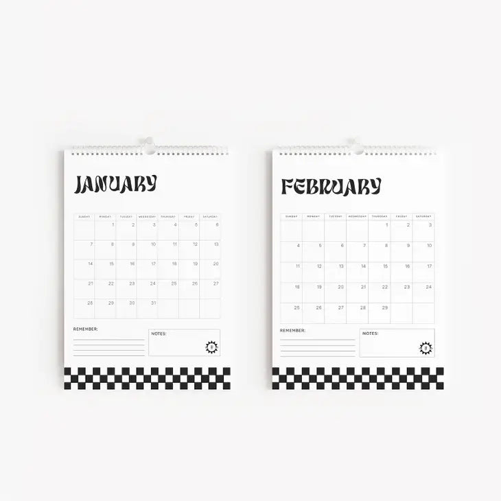 2024 Monochrome Check Calendar