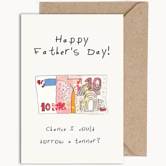 Weird Watercolours Card - "Happy Fathers day Chance I Could Borrow a Tenner"