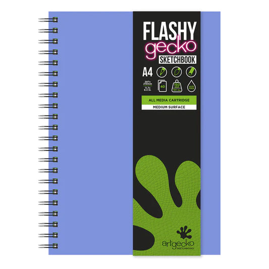 Flashy Gecko A4 Sketchbook Purple