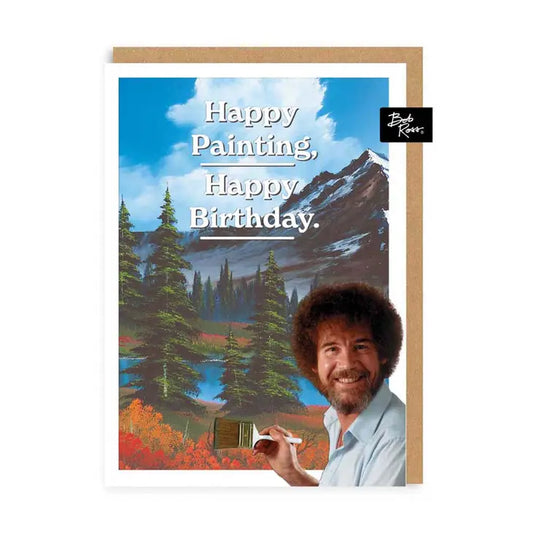 Bob Ross Happy Birthday Ohh Deer card