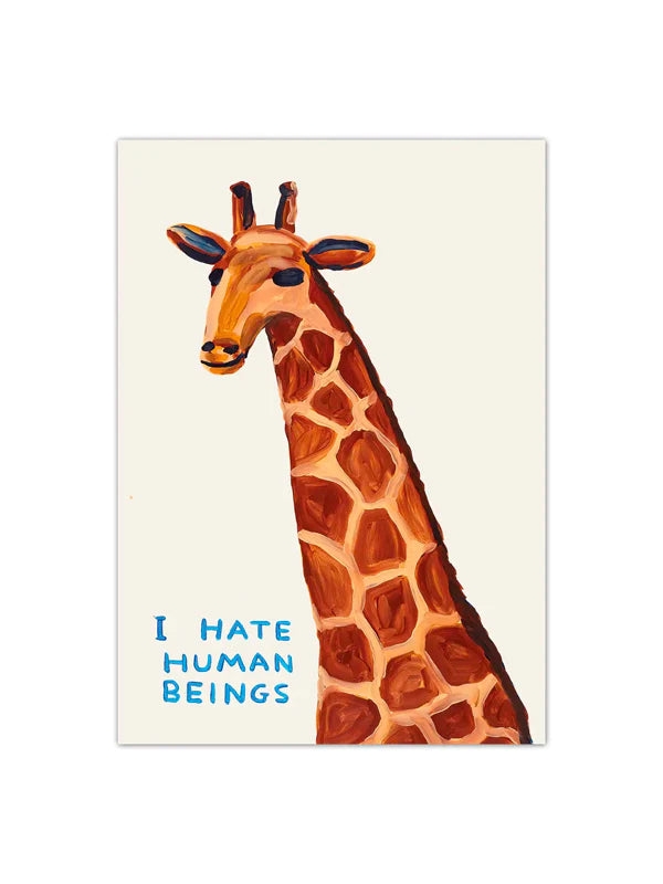 David Shrigley: "I Hate Human Beings" Postcard