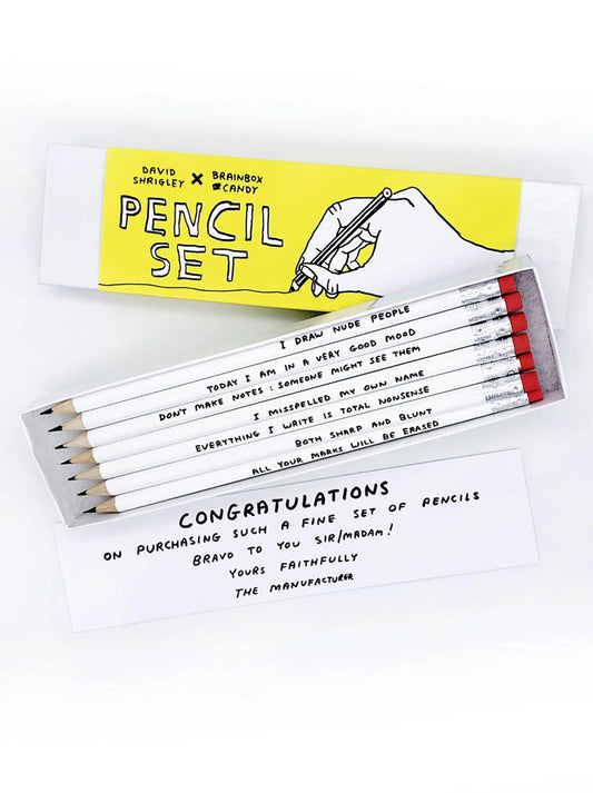 Pencil Box Set - David Shrigley - Yellow