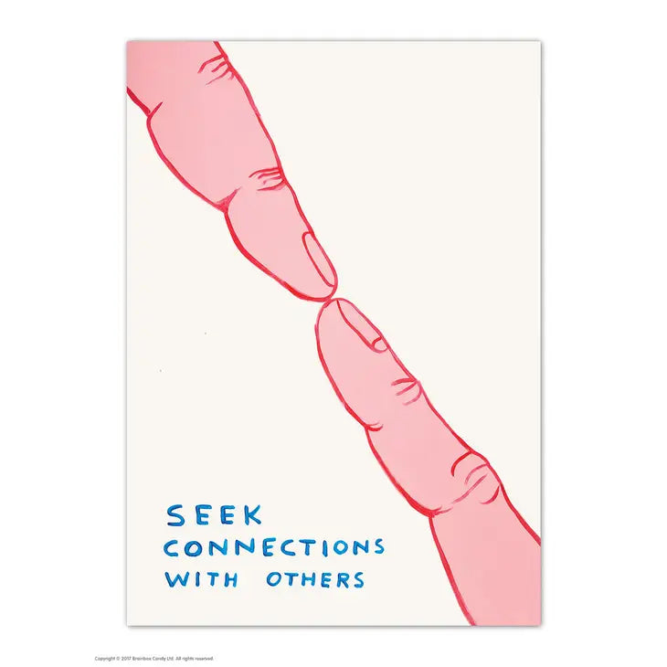 David Shrigley: "Seek Connections" Postcard