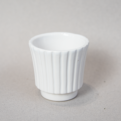 Small White Retro Jar - Plant Pot