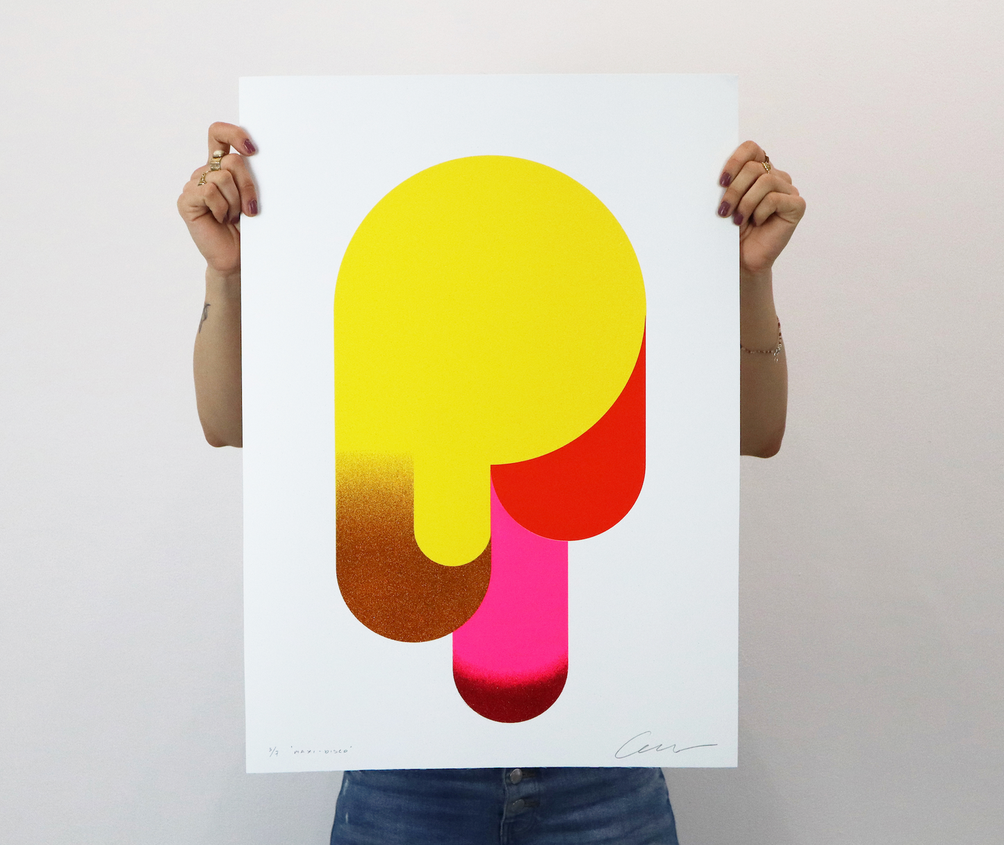 Alastair Keady "Maxi Disco (yellow and pink)" - Unframed