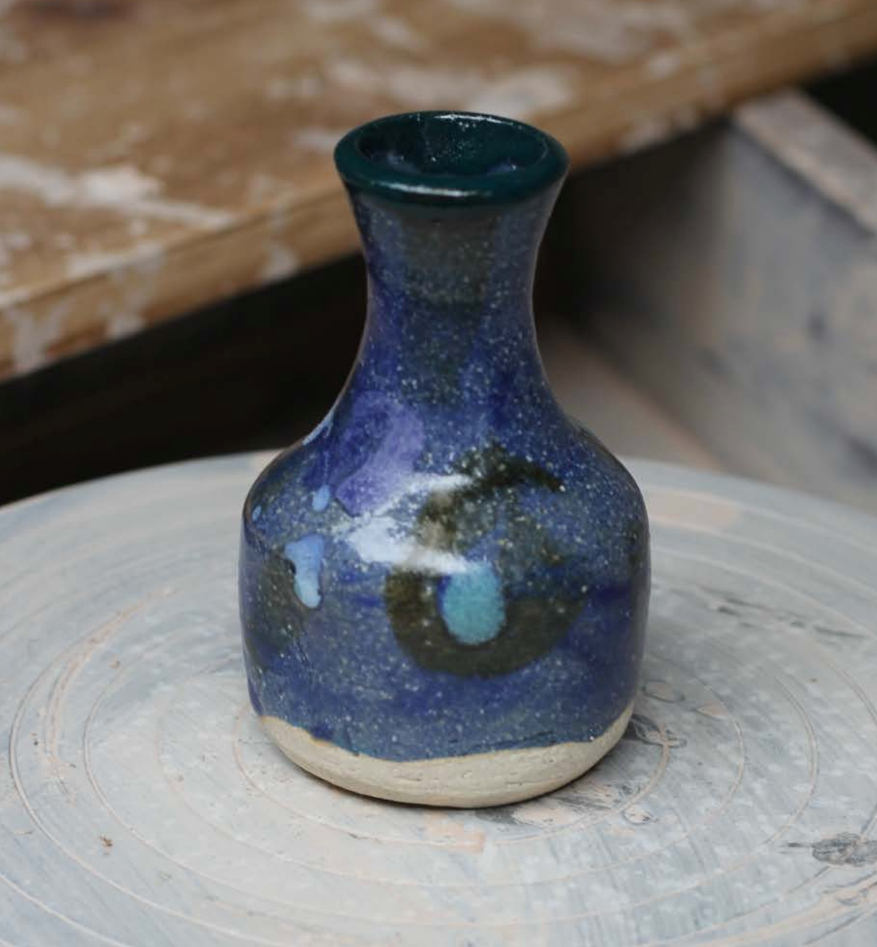 Barrow Arts -Medium purple/navy blue vase