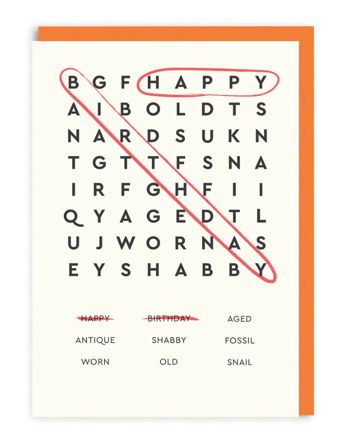 Ohh Deer:  Happy Birthday Word Search Greeting Card