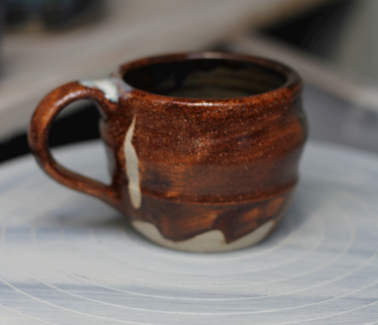 Barrow Arts - Small Brown and Blue Mug (with handle)