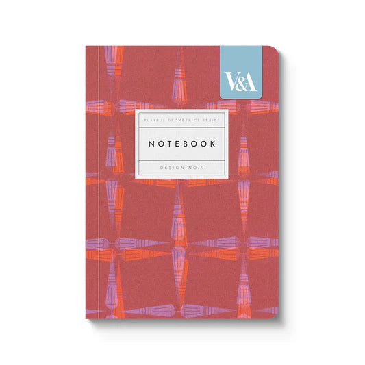 V&A Playful Geometrics Deco Gold Premium Paperback Notebook (A6) Design No.9