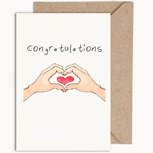 Weird Watercolours Card - "Heart Congratulations"