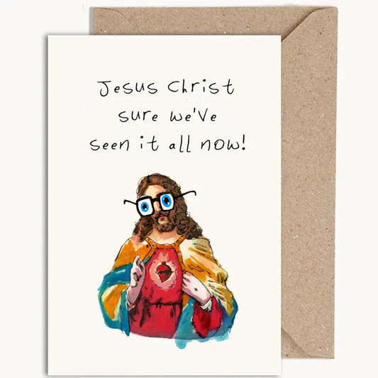 Weird Watercolours Card - "Jc Seen It All"