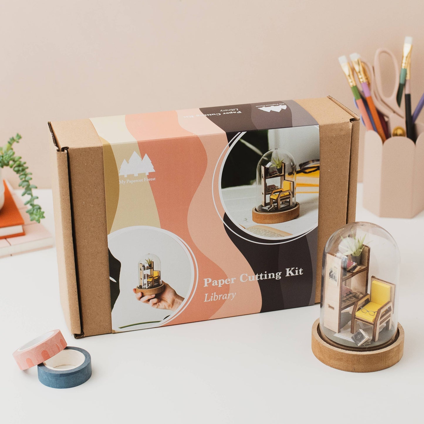 DIY library paper craft kit, adult craft kit
