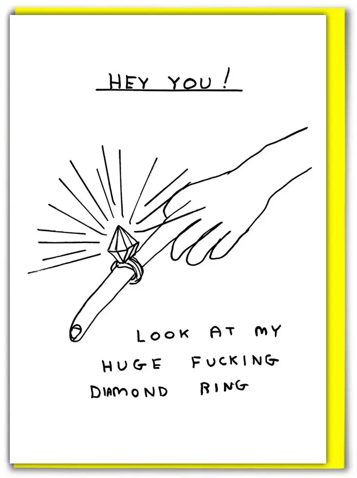 David Shrigley: "Look At My Huge Fucking Diamond Ring" Card
