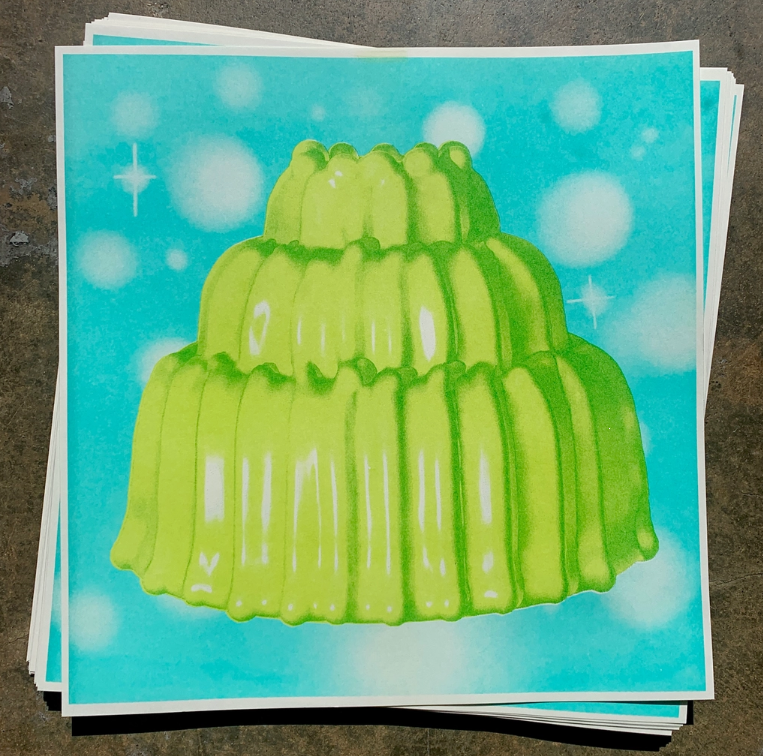 Radioactive Jell-O 11x11" Riso Print