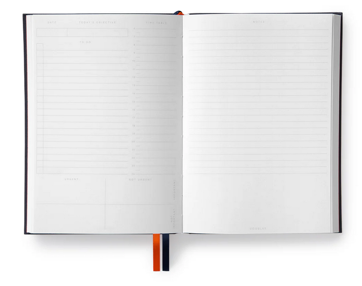 Ohh Deer: Off Black Fabric Daily Planner (B6)