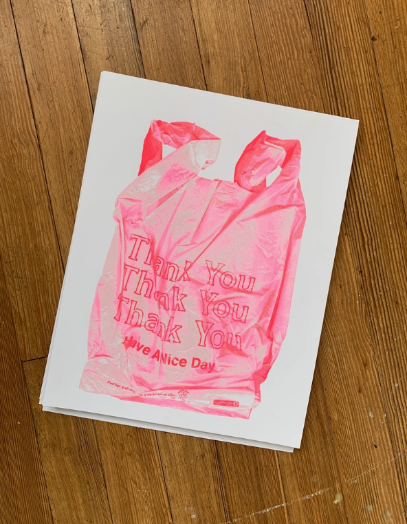 Thank You Bag Risograph Print