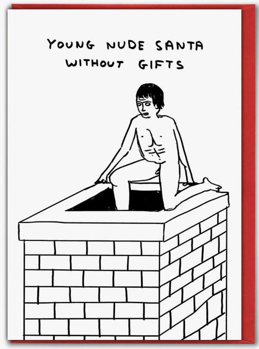 David Shrigley Christmas Card: Young Nude Santa