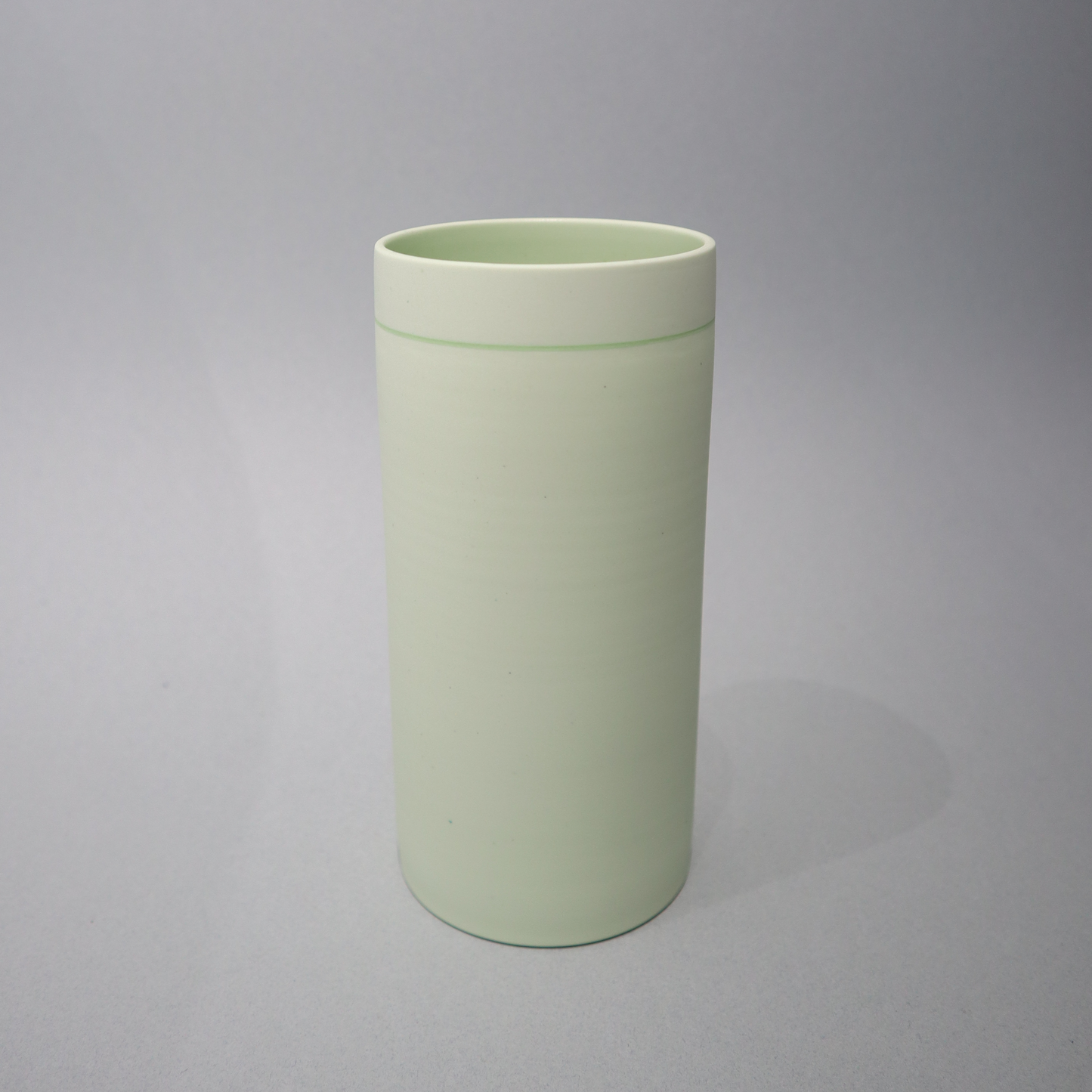 Medium Green Vessel with Green Inlay -Chloe Dowds Ceramics