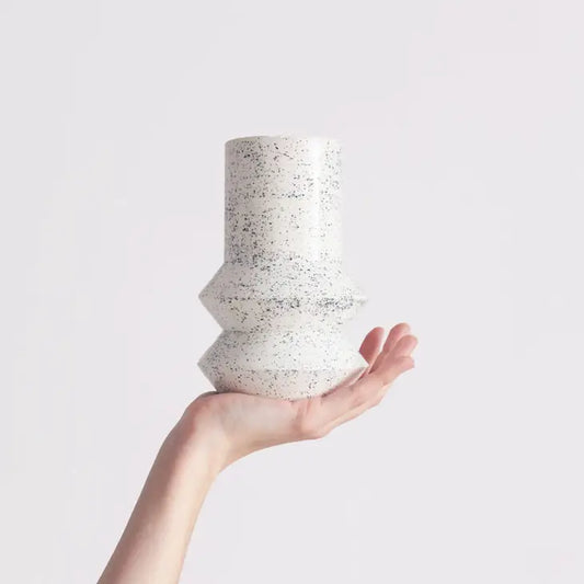 Geo Vase White Spots - Temple Ceramics