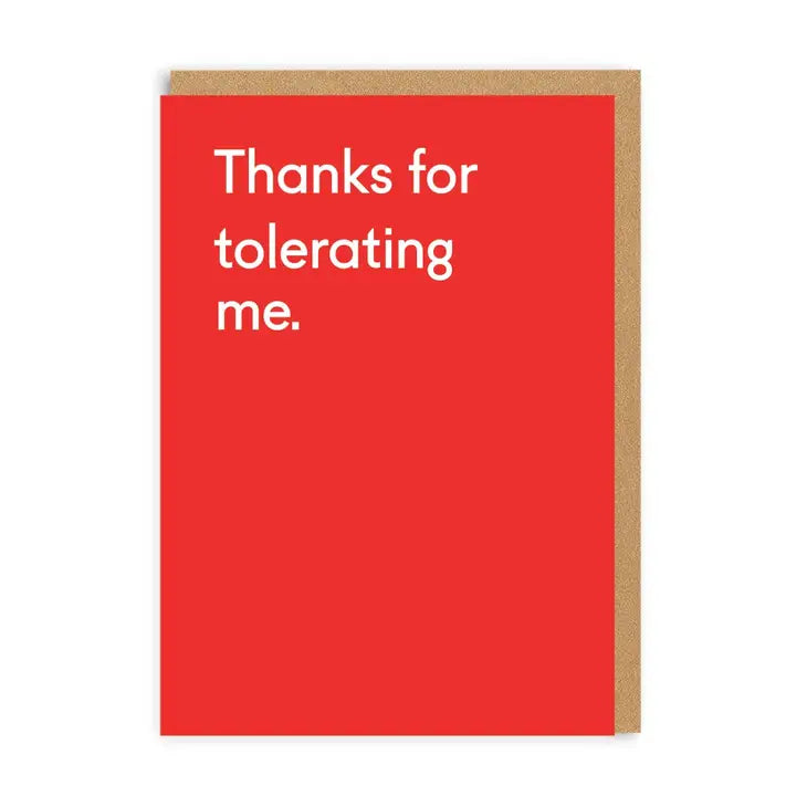 Ohh Deer: Thanks For Tolerating Me Card