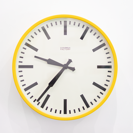 FACTORY WALL CLOCK XL FROM CLOUDNOLA IN YELLOW