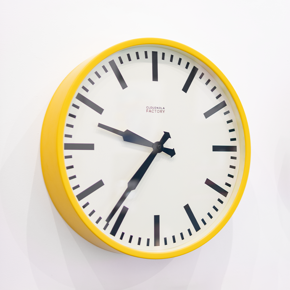 FACTORY WALL CLOCK XL FROM CLOUDNOLA IN YELLOW