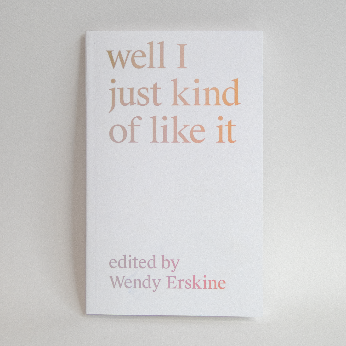 WELL I JUST KIND OF LIKE IT IS A BOOK FROM WENDY ERSKINE