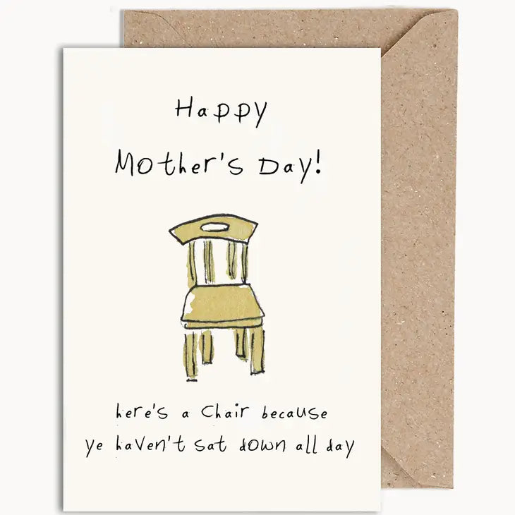 Weird Watercolours Card - "Happy Mothers Day Here's a Chair"