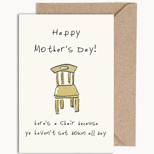 Weird Watercolours Card - "Happy Mothers Day Here's a Chair"