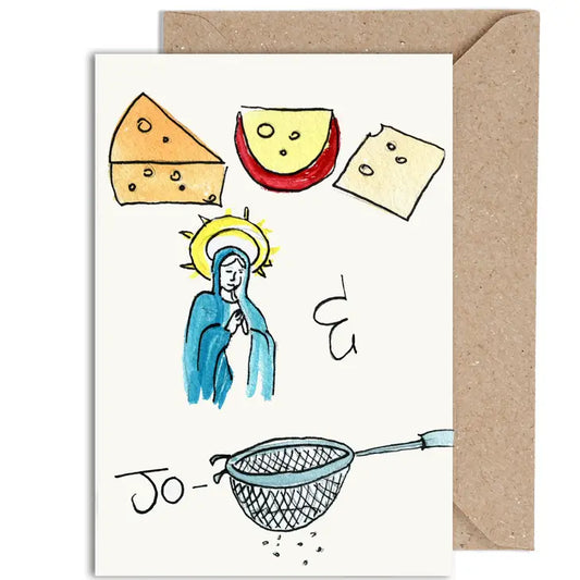 Weird Watercolours Card: "Cheesus Mary & Joseph"