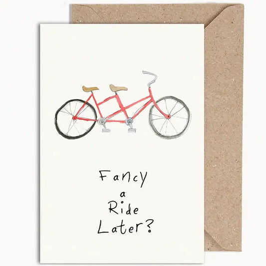 Weird Watercolours Card: "Fancy a Ride Later"